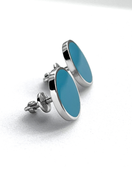 Kolczyki emaliowane Srebro 925° (rod) 929022g