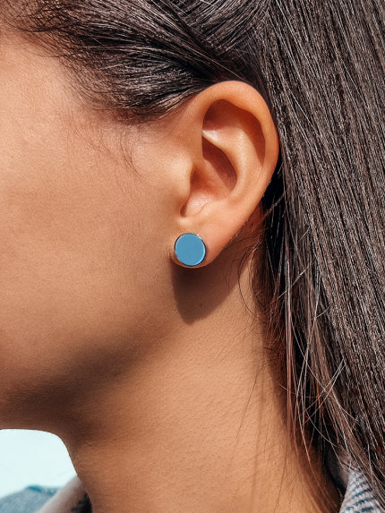 Kolczyki emaliowane Srebro 925° (rod) 929022g