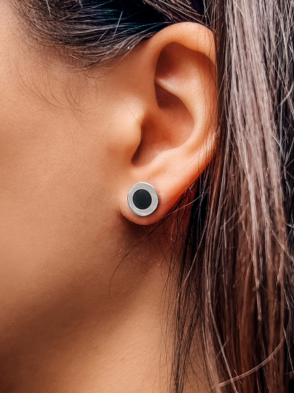 Kolczyki emaliowane Srebro 925° (rod) 929023ch