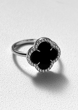 Каблучка онікс Срібло 925° (родій) 910195ч