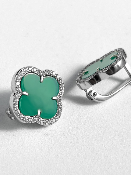 Сережки онікс Срібло 925° (родій) 920195з