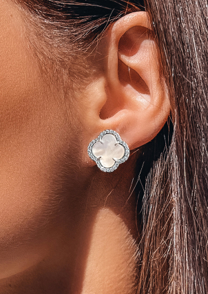 Сережки перламутр Срібло 925° (родій) 920195б