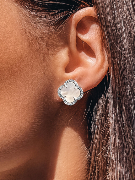 Kolczyki z perełkami Srebro 925° (rod) 920195b