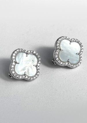 Сережки перламутр Срібло 925° (родій) 920195б