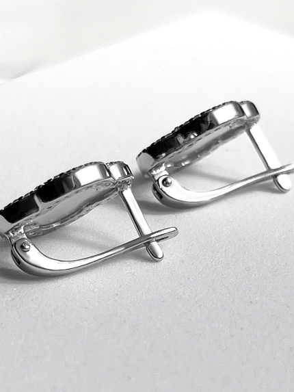 Kolczyki z perełkami Srebro 925° (rod) 920195b