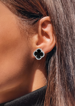 Сережки онікс Срібло 925° (родій) 920195ч