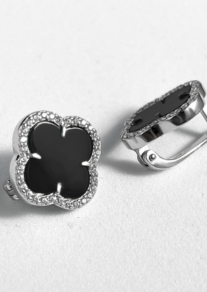 Сережки онікс Срібло 925° (родій) 920195ч