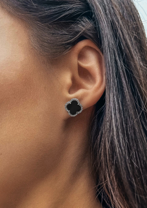 Сережки онікс Срібло 925° (родій) 929195ч