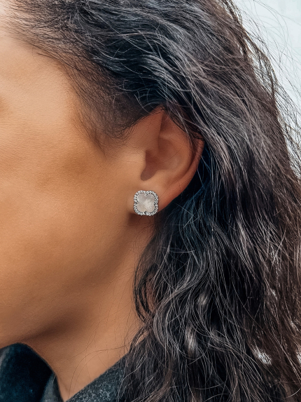 Kolczyki z perełkami Srebro 925° (rod) 929195b