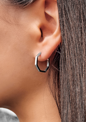 Сережки без вставок Срібло 925° (родій) 920191