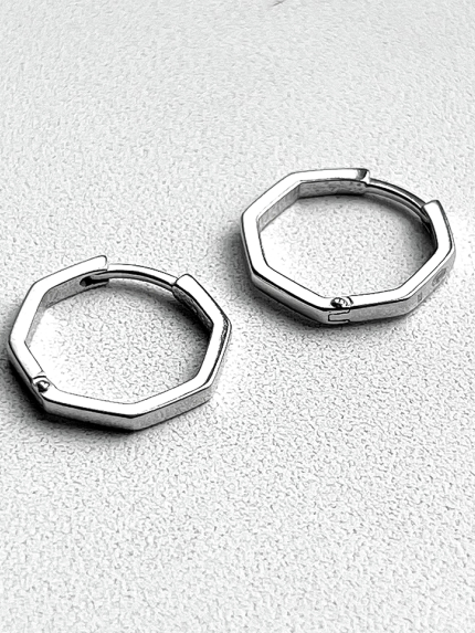 Сережки без вставок Срібло 925° (родій) 920191