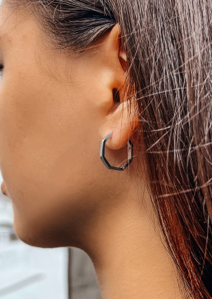 Сережки без вставок Срібло 925° (родій) 920191