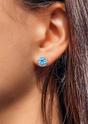 Сережки фіаніт Срібло 925° (родій) 929054г