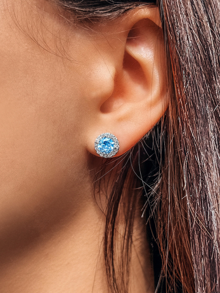 Сережки фіаніт Срібло 925° (родій) 929054г