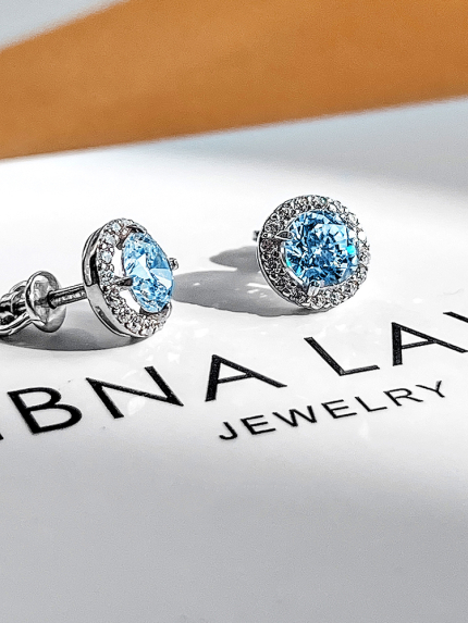 Сережки фіаніт Срібло 925° (родій) 929054г