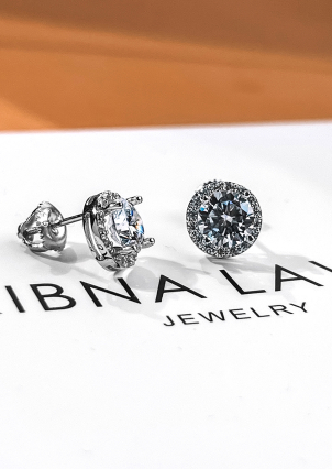 Сережки фіаніт Срібло 925° (родій) 929054