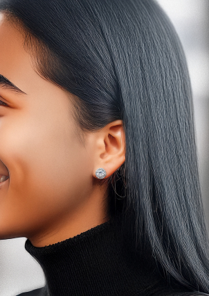 Сережки фіаніт Срібло 925° (родій) 929054