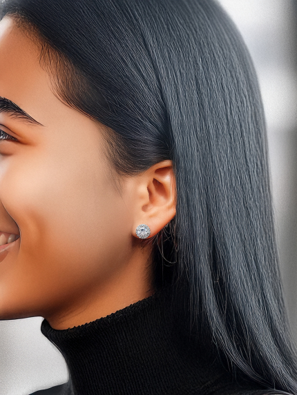 Сережки фіаніт Срібло 925° (родій) 929054