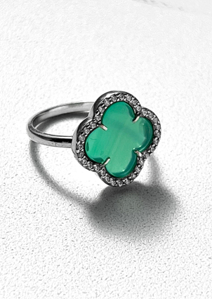 Каблучка онікс Срібло 925° (родій) 910195з