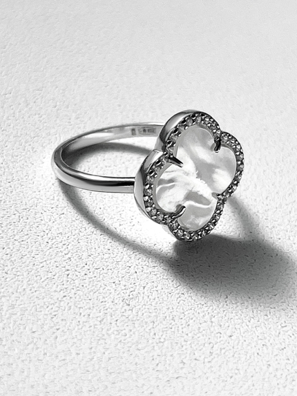 Pierścionek z masy perłowej Srebro 925° (rod) 910195b