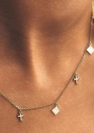 Кольє емаль Золото 585° 811131