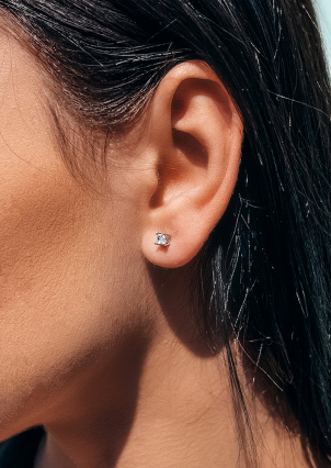 Сережки Фіаніт (5А) Срібло 925° (родій) se305-3