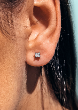 Сережки Фіаніт (5А) Срібло 925° (родій) se305-3