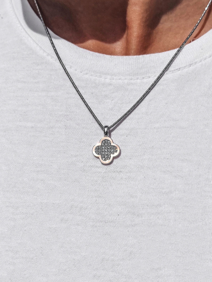 Підвіс фіаніт Срібло 925° золото 375° 000458