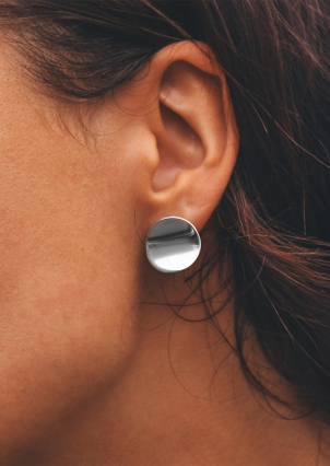 Сережки без вставок Срібло 925° (родій) 001029