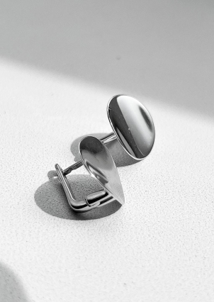 Сережки без вставок Срібло 925° (родій) 001029