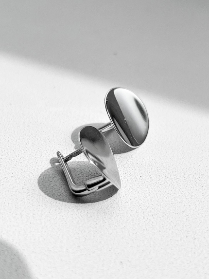 Сережки без вставок Срібло 925° (родій) 001029