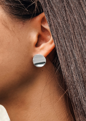 Сережки без вставок Срібло 925° (родій) 001029