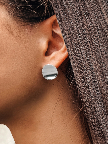 Сережки без вставок Срібло 925° (родій) 001029