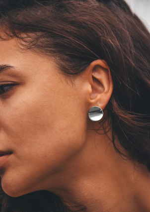 Сережки без вставок Срібло 925° (родій) 001029