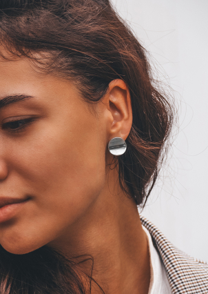 Сережки без вставок Срібло 925° (родій) 001029