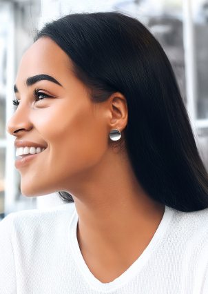 Сережки без вставок Срібло 925° (родій) 001029