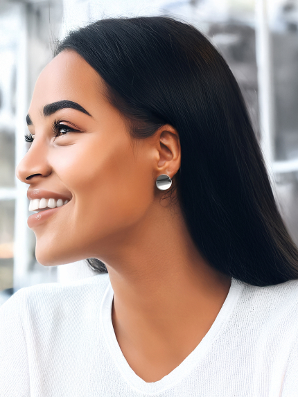 Сережки без вставок Срібло 925° (родій) 001029