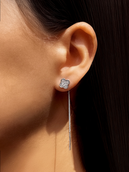 Kolczyki cyjanitowe Srebro 925° (rod) 000462