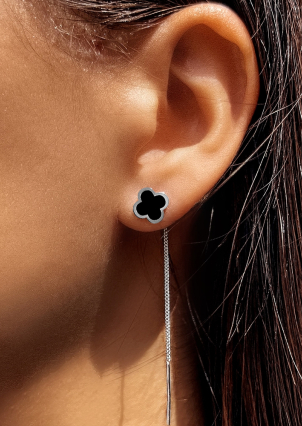 Сережки емаль Срібло 925° (родій) 000453