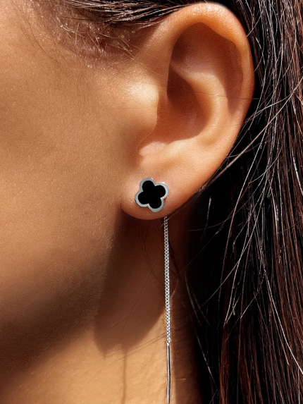 Kolczyki emaliowane Srebro 925° (rod) 000453