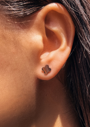 Сережки без вставок Срібло 925° золото 375° 000959