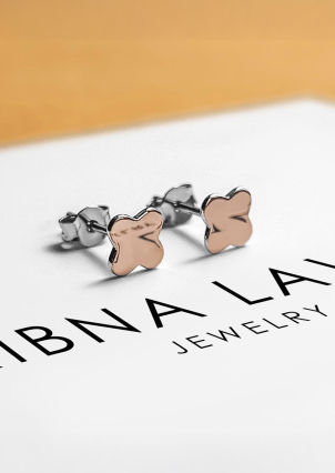 Сережки без вставок Срібло 925° золото 375° 000959