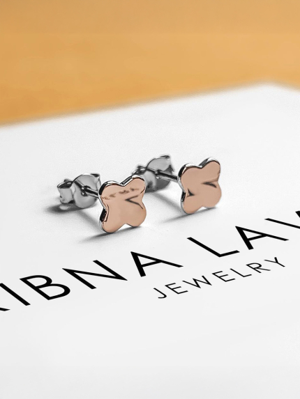 Earrings without inserts Silver 925° gold 375° 000959