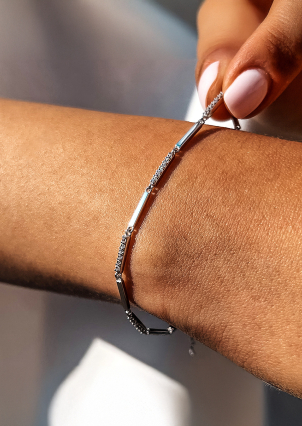 Браслет фіаніт Срібло 925° (родій) 001016