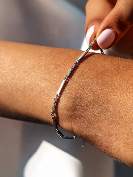 Sapphire bracelet Silver 925° (rhodium) 001016