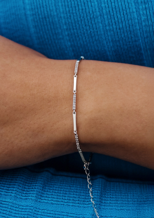 Браслет фіаніт Срібло 925° (родій) 001016