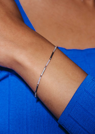 Браслет фіаніт Срібло 925° (родій) 001016