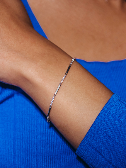 Sapphire bracelet Silver 925° (rhodium) 001016