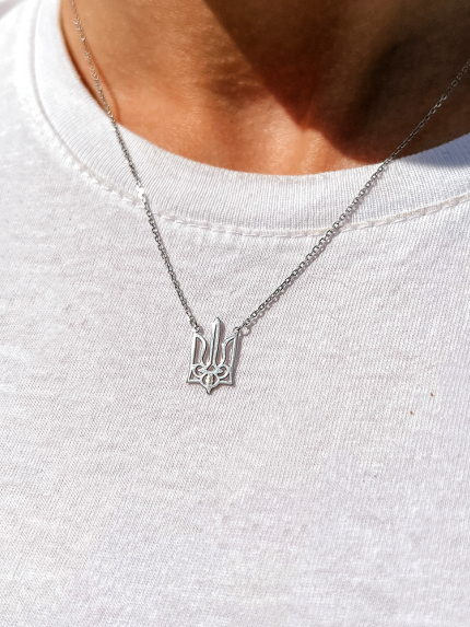 Кольє без вставок Срібло 925° (родій) 001353