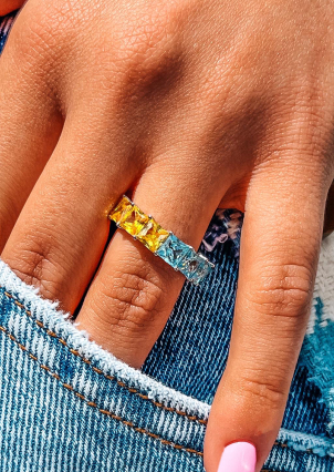 Каблучка Фіаніт (5А) Срібло 925° (родій) sr48be